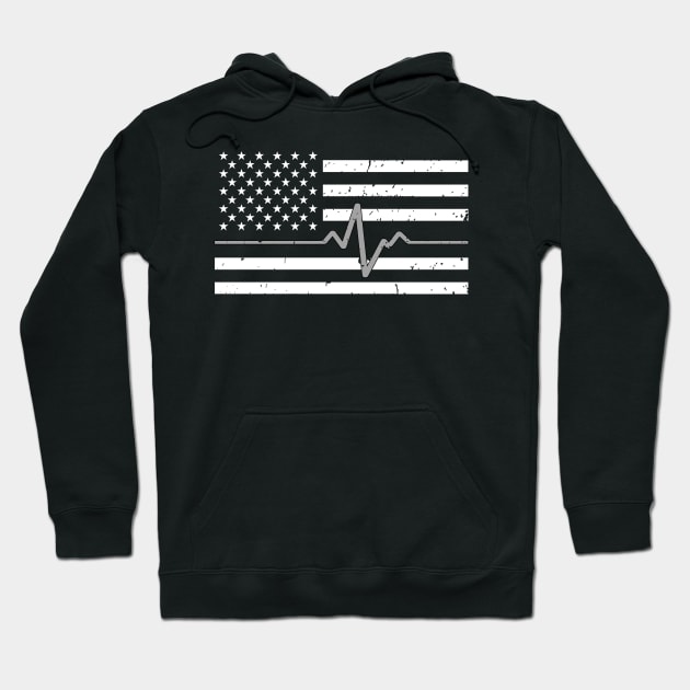 Thin Silver Line Flag - Corrections Officer Gift Hoodie by bluelinemotivation